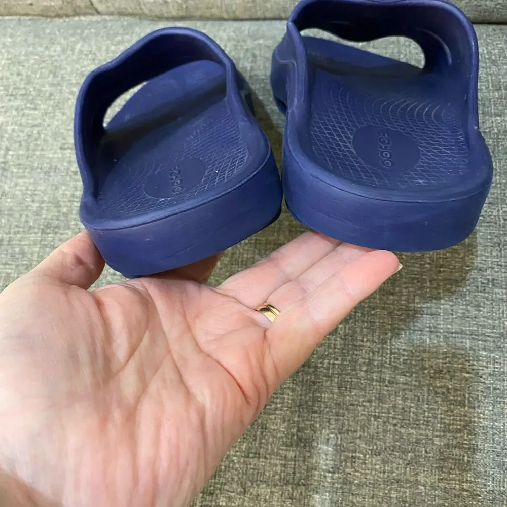 OOFOS Navy Blue Slide Sandals Men Size 11